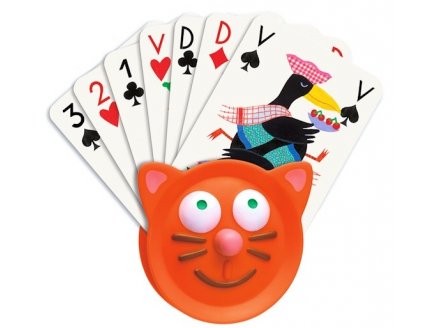 Porte cartes chat pour enfant - Djeco - dj05597 - accessoire jeu de cartes