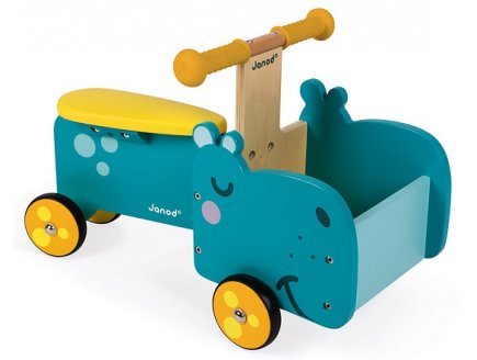 PORTEUR HIPPOPOTAME EN BOIS - JANOD - 08003 - PORTEUR ANIMAL BEBE