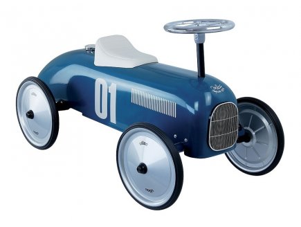 Porteur voiture de course vintage metal bleu p�trole - Vilac - 1123 - bebe