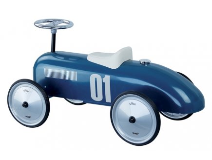 Porteur voiture de course vintage metal bleu pétrole - Vilac - 1123 - bebe