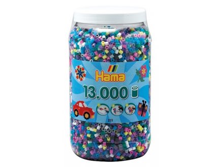 POT DE 13000 PERLES A REPASSER HAMA MIDI COULEURS ASSORTIES - 211-69