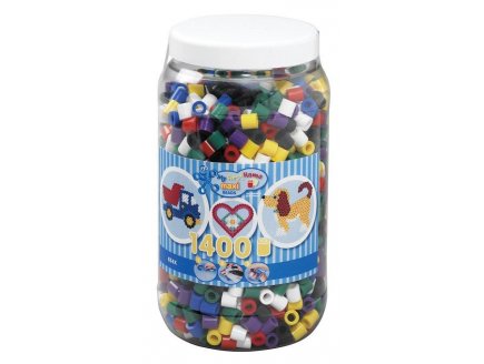 POT DE 1400 PERLES A REPASSER HAMA MAXI COULEURS ASSORTIES - 8540