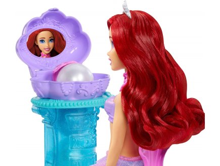 Poupée Ariel la petite sirène + coiffeuse de perle et 5 surprises - Poupée mannequin - Disney Princess - Mattel - JBF86