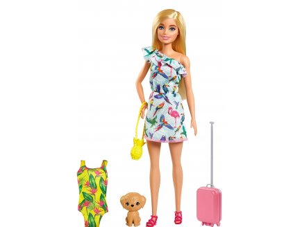 Poupee barbie : chelsea blonde anniversaire + chien + valise + vetement - Mattel - grt87
