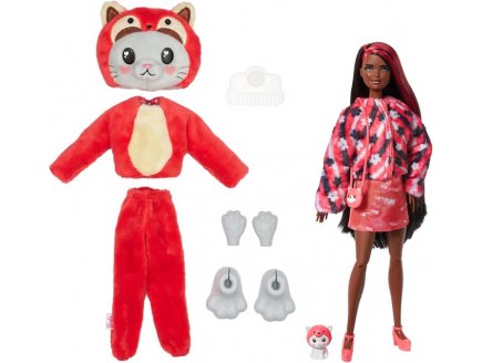 Poupée Barbie Cutie Reveal Chaton Panda 10 surprises - Costume peluche animal - Mattel - HRK23