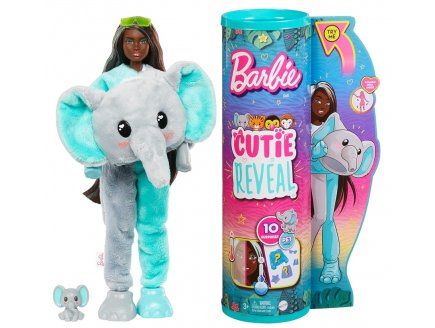 Poupée Barbie Cutie Reveal Elephant 10 surprises - Costume peluche animal - Mattel - HKP98