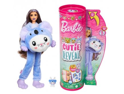 Poupee Barbie Cutie Reveal Lapin Koala 10 surprises - Costume peluche animal - Mattel - HRK26