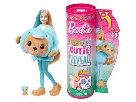 Poupée Barbie Cutie Reveal Ourson Dauphin 10 surprises - Costume peluche animal - Mattel - HRK25