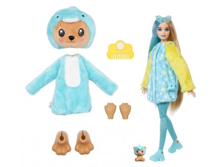 Poupée Barbie Cutie Reveal Ourson Dauphin 10 surprises - Costume peluche animal - Mattel - HRK25