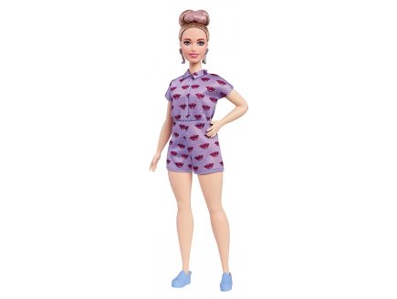 Poupee barbie fashionistas curvy blonde meches #75 combishort - mattel - fjf40