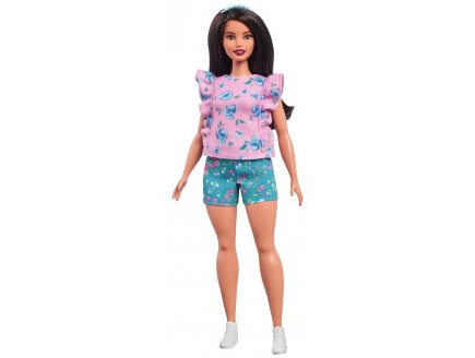 Poupee barbie fashionistas - isla - short et top floral - Mattel - fjf43