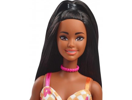 Poupee Barbie Fashionistas noire - Robe avec fleurs rose - Mattel - HYT91