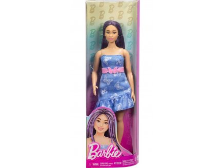 Poupe Barbie Fashionistas - Robe bleue avec papillons blanc - Mattel - HYT89