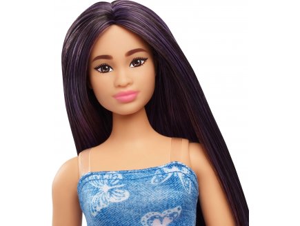 Poupe Barbie Fashionistas - Robe bleue avec papillons blanc - Mattel - HYT89