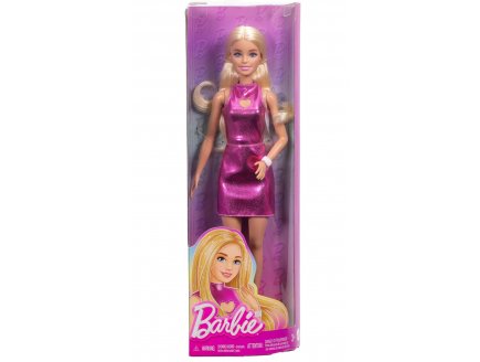 Poup�e Barbie Fashionistas - Robe rose m�tallique avec c�ur - Mattel - HYT88