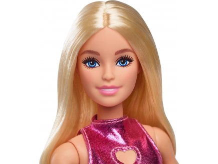 Poup�e Barbie Fashionistas - Robe rose m�tallique avec c�ur - Mattel - HYT88