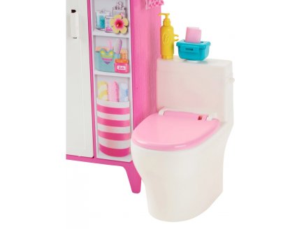 Poupe Barbie maison : la salle de Bain de Barbie avec 20 accessoires - Mattel - HYR09