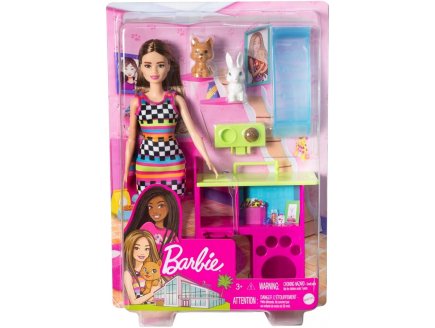POUPEE BARBIE METIER : ANIMALERIE DE BARBIE AVEC CHIEN ET LAPIN + 3 ACCESSOIRES - POUPEE MANNEQUIN - MATTEL  - MATTEL - HGM62
