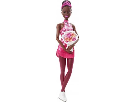 Poupee barbie metier : patineuse artistique + accessoires - sport de glace - Mattel - hcn31