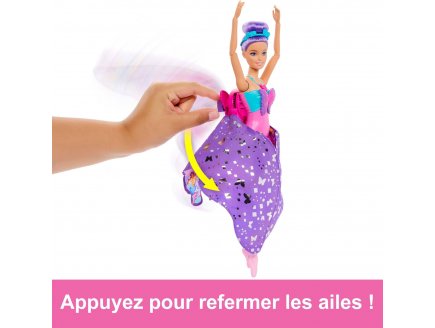 Poup�e Barbie Papillon avec ailes qui s'ouvrent - 2 en 1 - Danseuse - Poup�e Mannequin - Mattel - HXJ10