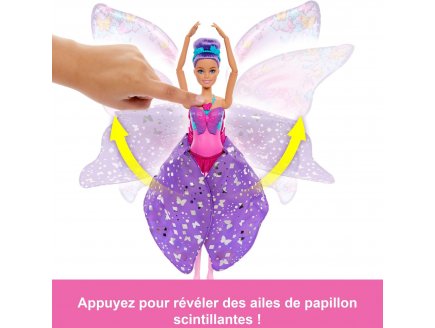 Poup�e Barbie Papillon avec ailes qui s'ouvrent - 2 en 1 - Danseuse - Poup�e Mannequin - Mattel - HXJ10