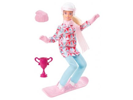 Poupee barbie snowboardeuse 30 cm avec accessoires - sport d'hiver - Mattel - hcn32