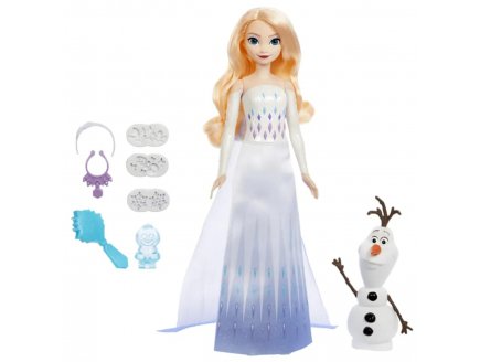 Poup�e Elsa 30 cm avec bonhomme de neige Olaf - Poup�e Mannequin Reine Des Neiges - Disney Frozen - Mattel HYH10