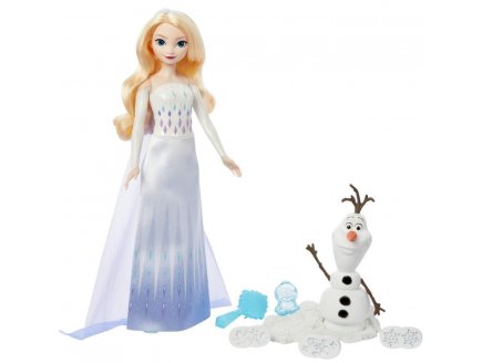 Poup�e Elsa 30 cm avec bonhomme de neige Olaf - Poup�e Mannequin Reine Des Neiges - Disney Frozen - Mattel HYH10