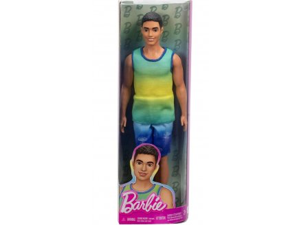 Poup�e Ken cheveux noir Fashionistas avec short et d�bardeur - Barbie - Mattel - HYV00