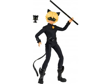 Poupee miraculous : chat noir 26 cm + 2 accessoires - poupee mannequin articulee - adrien - Bandai - p50002