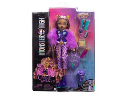 Poupe Monster High Clawdeen Wolf avec chien Crescent et accessoires - Mattel - HRP65