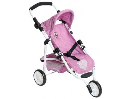 Poussette 3 Roues Lola Jogger Sport Jean Rose poupée - Bayer Chic 2000 - 61262 - Poupon