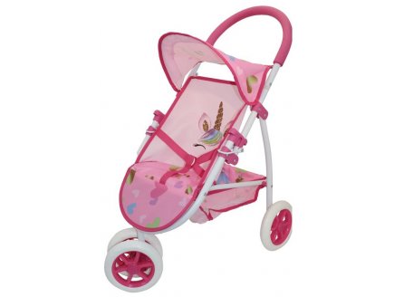 POUSSETTE 3 ROUES ROSE LICORNES & COEURS POUPEE - POUSSETTE JOGGER, SPORT - ACCESSOIRE POUPON