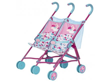POUSSETTE CANNE DOUBLE TWIN STROLLER POUPONS BABY BORN - ZAPF CREATION