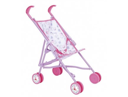 Poussette canne Peppa Pig pour poupon 45 cm, Rose - Métal, Roues doubles, Ceinture - Accessoire poupée