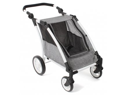 Poussette Remorque Roadster sport Jean Gris poupées - Bayer Chic 2000 - 67076 - Poussette Jogging