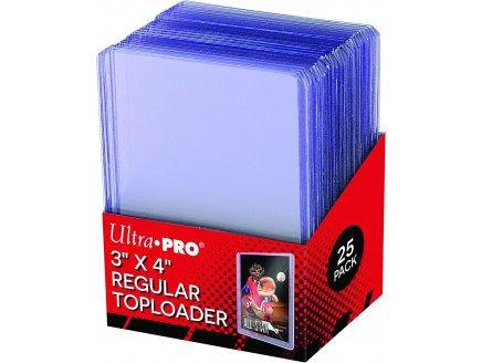 Protèges Cartes Standards Transparent 63,5 x 88,9 mm : Toploader 3 x 4 Transparent Regular Ultra Clear Par 25