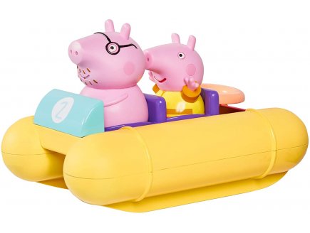 PULL GO LE PEDALO DE PEPPA PIG AVEC PAPA PIG - FIGURINE PEPPA LE COCHON - JOUET DE BAIN - TOMY 