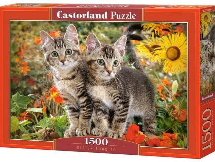 Puzzle 2 adorables chatons dans la nature - 1500 pieces collection animaux familiers - castorland - 151899