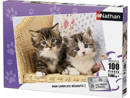 PUZZLE 2 CHATONS 100 PIECES - COLLECTION ANIMAUX - NATHAN - 86766