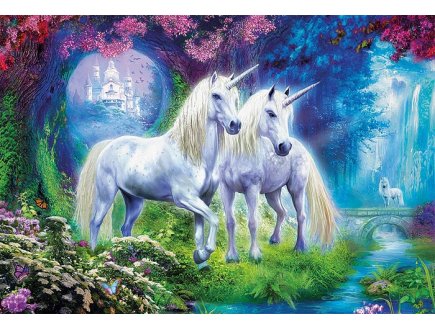 PUZZLE 2 LICORNES BLANCHES DANS LA FORET 500 PIECES - COLLECTION ANIMAUX FANTASTIQUES - EDUCA - 17648