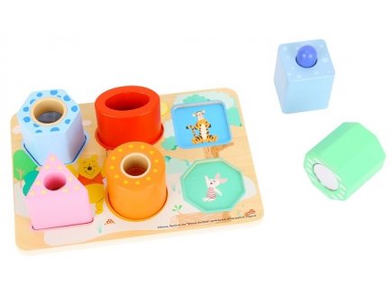 PUZZLE 6 CUBES SENSORIELS EN BOIS WINNIE L'OURSON - DISNEY BABY - EVEIL BEBE