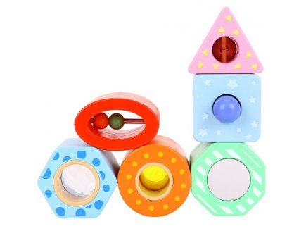 Puzzle 6 cubes sensoriels en bois winnie l'ourson - Disney baby - eveil bebe