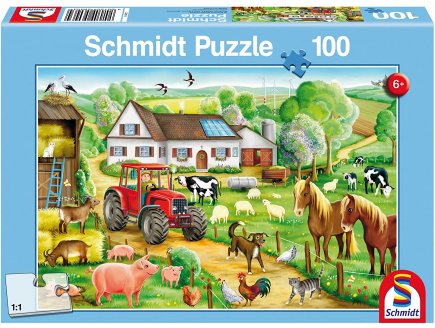 PUZZLE A LA FERME : LES ANIMAUX 100 PIECES - SCHMIDT - 56003