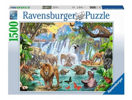 Puzzle Animaux au plan d'eau 1500 pièces - Cascade, Jungle - Ravensburger - 164615
