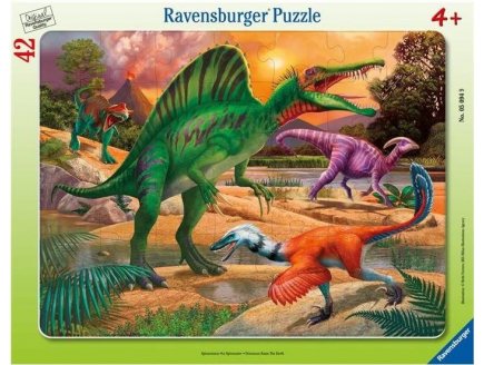 PUZZLE AVEC CADRE : LA VALLEE DES DINOSAURES : SPINOSAURE 42 PIECES - RAVENSBURGER - 050949