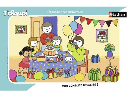 PUZZLE AVEC CADRE : T'CHOUPI FETE SON ANNIVERSAIRE 15 PIECES - NATHAN - 86070