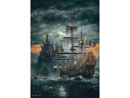 PUZZLE BATEAU PIRATE ET LE ROCHER DE LA MORT 1500 PIECES - COLLECTION PIRATE - CLEMENTONI - 31682