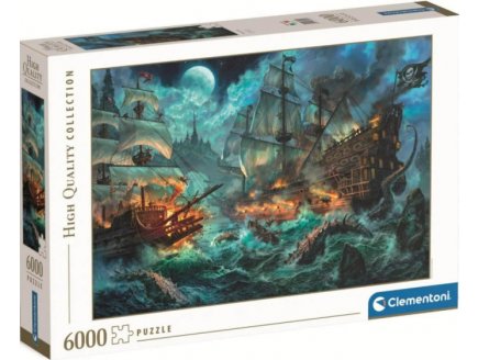 Puzzle bateau pirates et les creatures de la mer 6000 pieces - collection ocean et bateau - Clementoni 36530