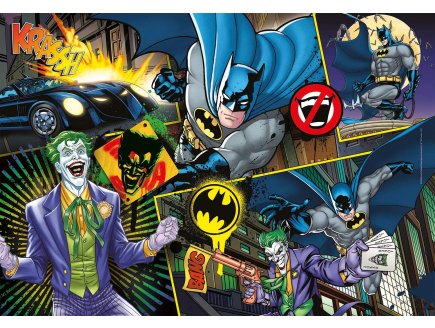 PUZZLE BATMAN ET LE JOKER ET LA BATMOBILE - 104 PIECES - COLLECTION MARVEL - CLEMENTONI - 25708